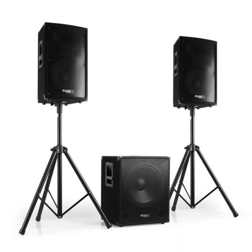 Ibiza Cube15, aktywny zestaw nagłośnieniowy 2.1, 1 x subwoofer, 2 x satelita, 2 x statyw, 800 W