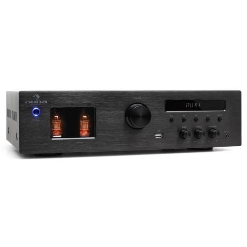 Auna Tube 65, wzmacniacz lampowy Hi-Fi, MP3/USB, 2 x 60 W RMS, max. 600 W