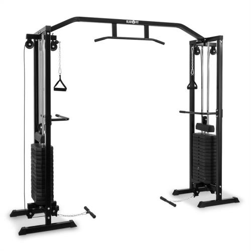 KLARFIT Cablefit, brama do ćwiczeń, wyciąg 2 x 77 kg, stal, kolor czarny