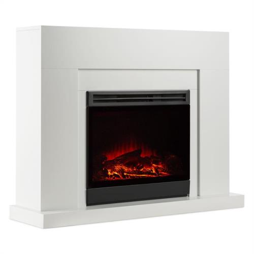 Klarstein Blanca, kominek elektryczny, symulacja płomienia LED, 750/2000 W, 40 m², biały