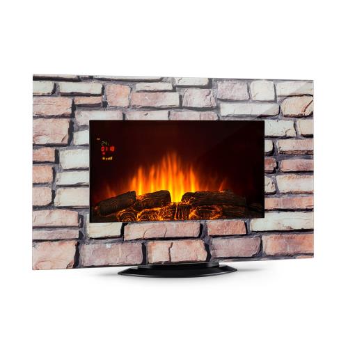 Klarstein Colmar, kominek elektryczny, szkło, 2000 W, 7 kolorów diod LED, pilot zdalnego sterowania