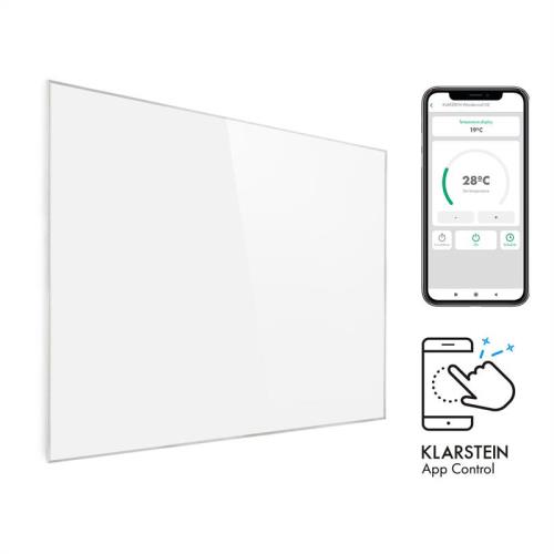 Klarstein Wonderwall Smart, panel grzewczy na podczerwień, grzejnik, 100 x 120 W, 1200 W, programator czasowy, IP24, biały