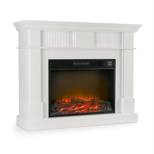 Klarstein Berno, kominek elektryczny, 750/1500 W, ogień LED, pilot, MDF, biały