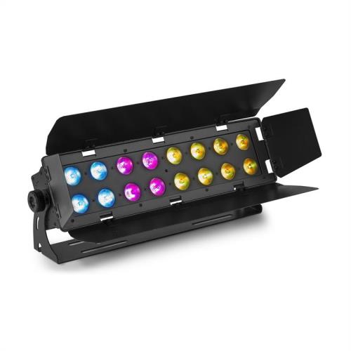 Beamz WH192, efekt świetlny wall wash, 100 W, 16 x 12 W 6 v 1 LED diody, RGBWA-UV, pilot zdalnego sterowania IR, czarny