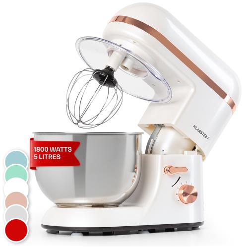 Klarstein Bella Elegance, robot kuchenny, 2000 W, 1,7 HP, 6 stopni, 5 litrów, biały