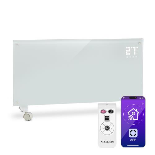 Klarstein Bornholm Smart, grzejnik konwekcyjny, 2000 W, WiFi, wyświetlacz LED, czasomierz, IP24, biały