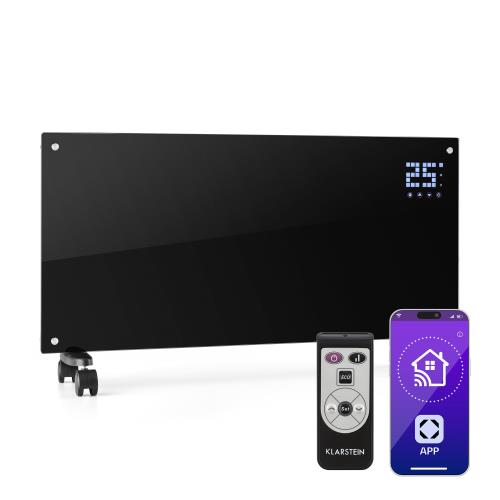 Klarstein Bornholm Smart, grzejnik konwekcyjny, 2000 W, WiFi, wyświetlacz LED, czasomierz, IP24, czarny