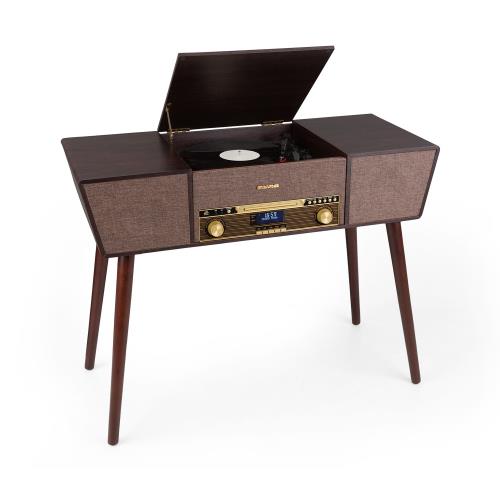 Auna Belle Epoque 1912, gramofon retro, CD, BT, USB, DAB +/FM, brązowy