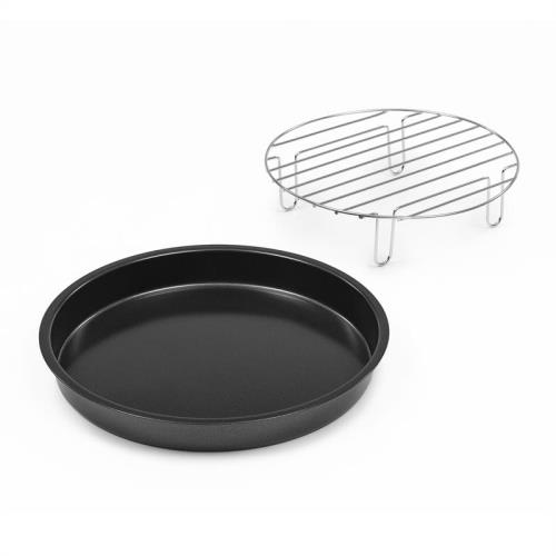 Klarstein AeroVital Cube Chef, blacha do pizzy z wysokim rusztem do frytkownicy beztłuszczowej, stal nierdzewna, akcesoria