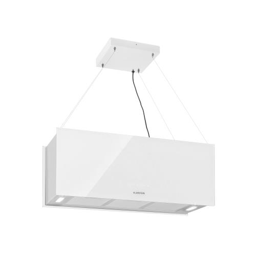 Klarstein Kronleuchter XL, okap kuchenny wyspowy, 90 cm, 590 m³/h, LED, panel dotykowy, kolor biały