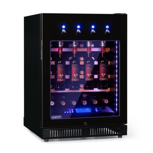 Klarstein First Class 36, lodówka na wino, 4 dyspensery, 36 butelek, 5-22 °C, czarna