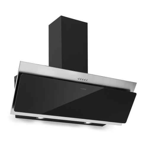 Klarstein Alessia, okap kuchenny przyścienny, skośny, 90 cm, 350 m³/h, Push Control, kolor czarny