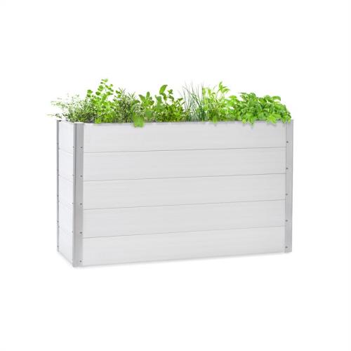 Blumfeldt Nova Grow, podwyższona grządka, 150 x 91 x 50 cm, PVC, imitacja drewna, biała