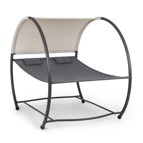 Blumfeldt Umbria, leżak ogrodowy, hamak, 2-osobowy, wolnostojący, stal, poduszki, dach
