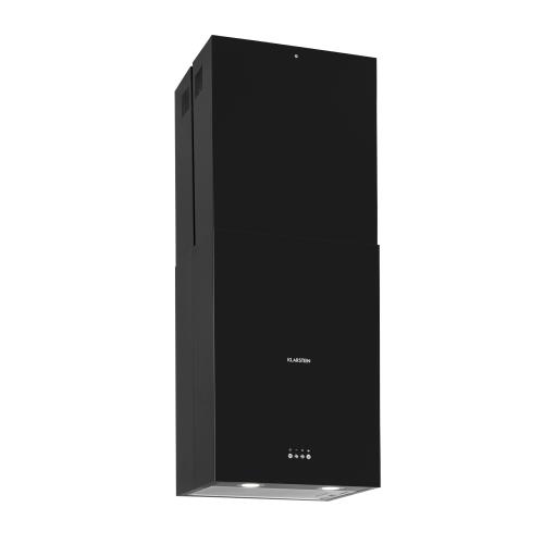 Klarstein Structura, okap kuchenny wyspowy, wyciąg/pochłaniacz, 624 m³/h, klasa energetyczna A, oświetlenie LED, kolor czarny