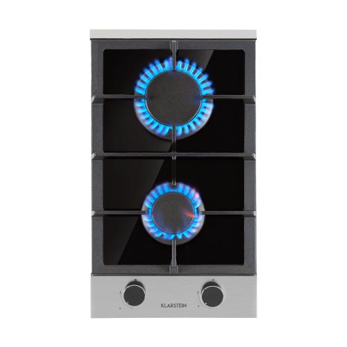 Klarstein Alchemist Domino, płyta gazowa, 2 palniki aluminiowe, szkło ceramiczne