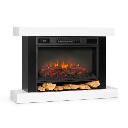 Klarstein Vulsini Hideaway, kominek elektryczny, 1900 W, technologia LED, pilot zdalnego sterowania, biały