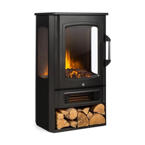 Klarstein Bormio Panorama, kominek elektryczny, 1000/2000 W, termostat, czarny