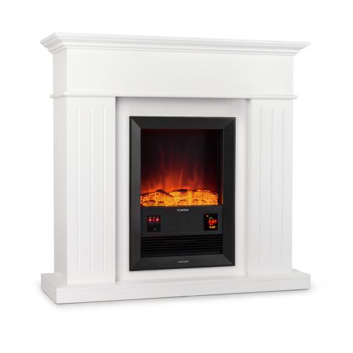 Klarstein Chamonix, kominek elektryczny, wentylator, 2000 W, timer tygodniowy, pilot zdalnego sterowania, biały