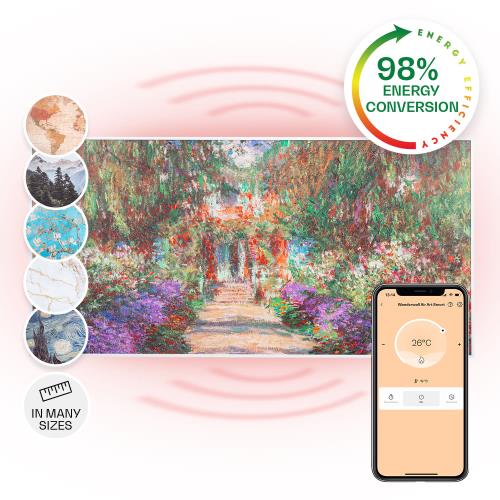 Klarstein Wonderwall Air Art Smart, panel grzewczy na podczerwień, grzejnik, 120 x 60 cm, 700 W, aplikacja
