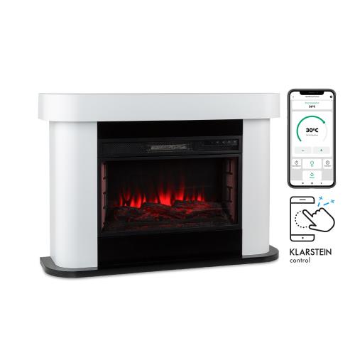 Klarstein Aargau Smart, kominek elektryczny, 1000/2000 W, LED, 18 – 27°C, timer tygodniowy, biały