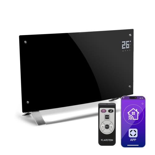 Klarstein Bornholm Curved Smart, grzejnik konwekcyjny, 2000 W, sterowanie przy użyciu aplikacji, czarny