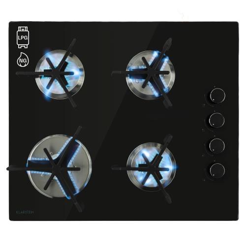 Klarstein Trifecta 4, płyta gazowa, 4 palniki Triangle, szkło ceramiczne