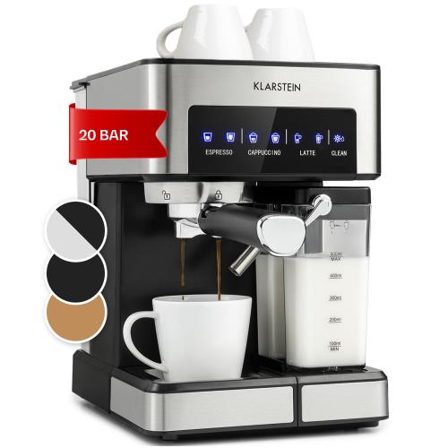 Klarstein Arabica Comfort, ekspres do kawy kolbowy, 1350 W, 20 Bar, 1,8 l, dotykowy panel sterowania, stal szlachetna