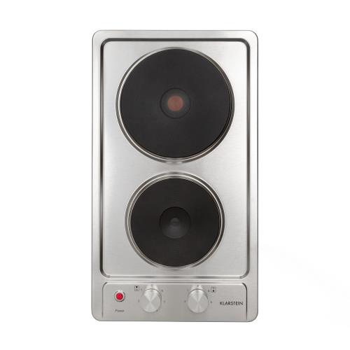 Klarstein Appetito Domino, płyta elektryczna, 2 pola grzewcze, 6 stopni mocy, 3000 W, stal nierdzewna