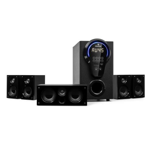Auna Areal 525 DG, kino domowe 5.1, 125 W RMS, wejście optyczne, Bluetooth, USB, SD, AUX, pilot zdalnego sterowania
