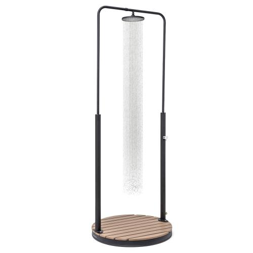 Blumfeldt Sumatra Falls RD, prysznic ogrodowy, WPC, aluminium, Ø 80 cm, okrągły