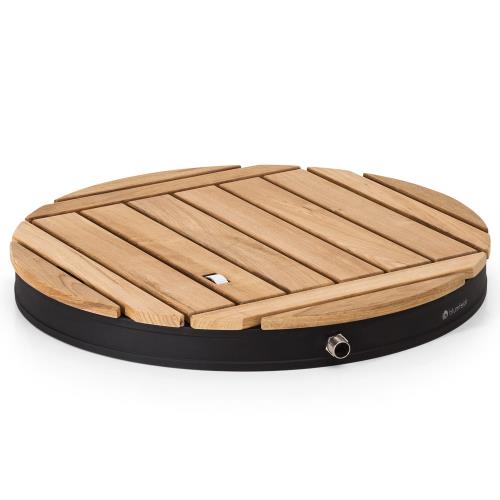 Blumfeldt Cool Breeze, prysznic ogrodowy, aluminium, drewno tekowe, uchwyt do przenoszenia, okrągły