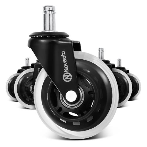 OneConcept Kółka do foteli biurowych, 5 sztuk, 10 x 22 mm, 360°, nierysujące podłogi