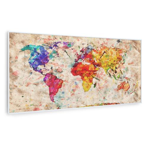 Klarstein Wonderwall Air Art Smart, panel grzewczy na podczerwień, grzejnik, 120 x 60 cm, 700 W, kolorowa mapa