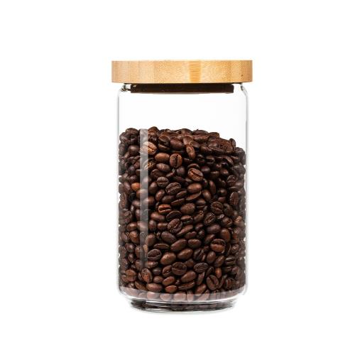 Klarstein Szklany pojemnik z bambusową pokrywką, 750 ml, możliwość postawienia jeden na drugim, szczelny