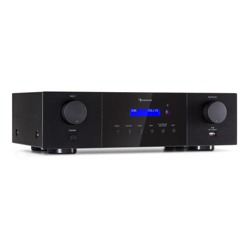 Auna AMP-4000 DAB, wzmacniacz stereo, HiFi, DAB+, USB, wyświetlacz LED, pilot zdalnego sterowania
