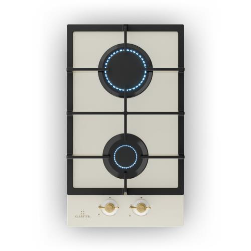 Klarstein Victoria Domino, płyta gazowa, 2 palniki typu Sabaf, szkło ceramiczne, styl retro
