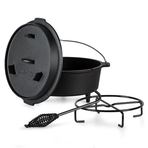 Klarstein Guernsey, garnek żeliwny, Premium, grill i BBQ, nóżki, rozmiar S/3,7 l
