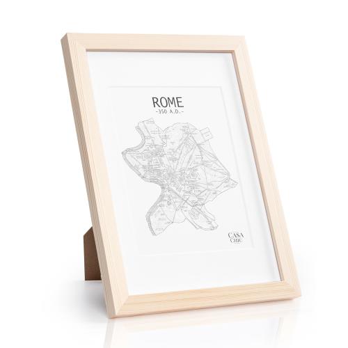 Casa Chic Edinburgh, ramka na zdjęcia, prostokątna, A4, zdjęcia 28,8 x 20 cm, passe-partout, naturalne drewno