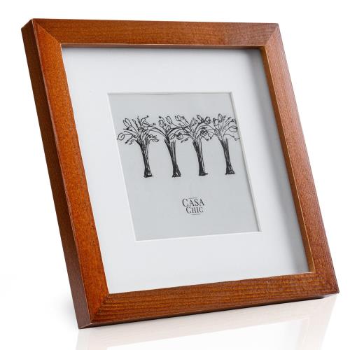 Casa Chic Bristol, ramka na zdjęcia, 20 x 20 cm, passe-partout, szkło, naturalne drewno