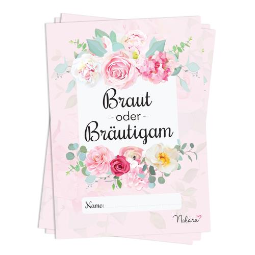 Spielehelden Braut oder Bräutigam/Panna młoda czy Pan młody, gra weselna, 50 szt., A5, język niemiecki