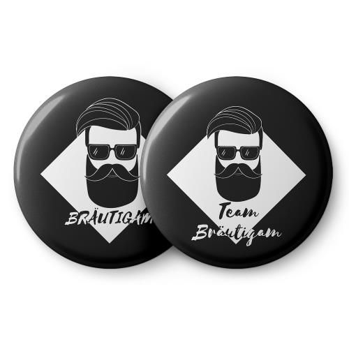 Spielehelden Przypinki w stylu vintage na wieczór kawalerski, 12 szt., 5,6 cm, bardzo duże, prezent na wieczór kawalerski, język niemiecki