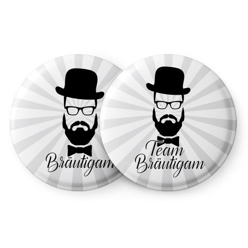 Spielehelden Przypinki z motywem brody na wieczór kawalerski, 12 szt., 5,6 cm, bardzo duże, prezent na wieczór kawalerski, język niemiecki