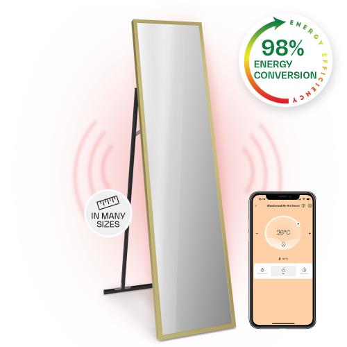 Klarstein La Palma 900 Smart, panel grzewczy na podczerwień 2 w 1, grzejnik, 40 x 160 cm, 900 W, lustrzany front