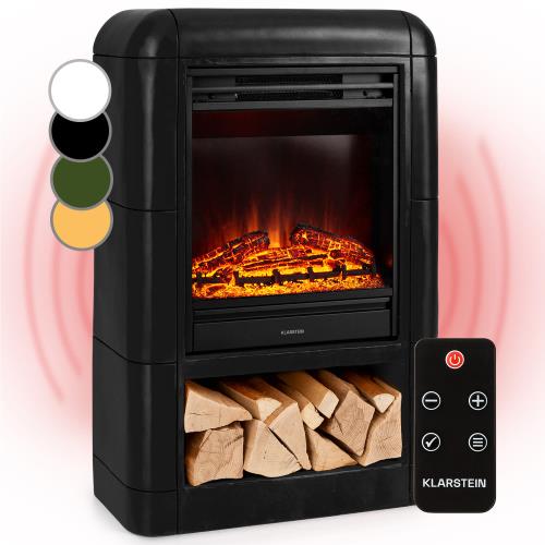 Klarstein Dukono, kominek elektryczny, 1800 W, LED ogień, grzejnik, timer, miejsce na drewno