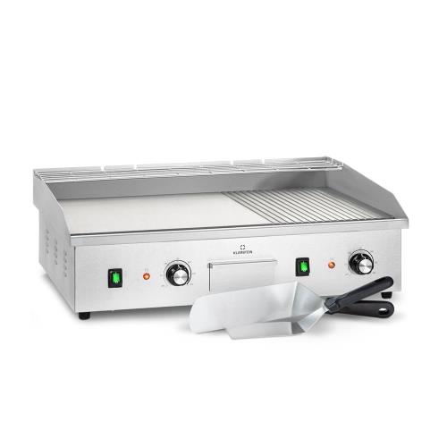 Klarstein Grillmeile 4400, grill elektryczny Plancha, 2 x 2200 W, płyta grillowa, stal nierdzewna