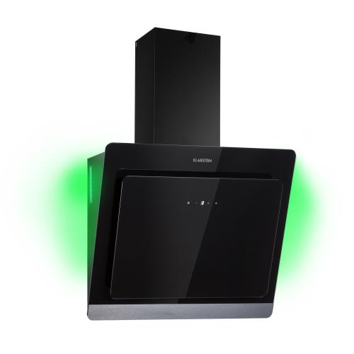 Klarstein Aurora Eco 60, okap kuchenny, 60 cm, przyścienny, 550 m³/h, A+, sterowanie dotykowe, czarny