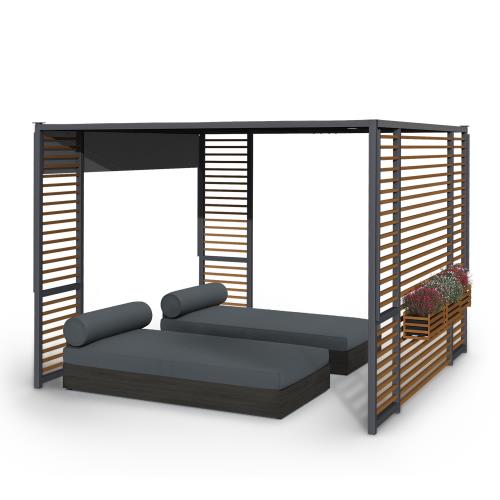 Blumfeldt Valence, altana, 3 x 3 m, UV50+, hydrofobowa, oświetlenie solarne LED, panel solarny