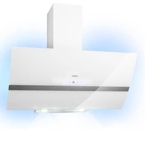 Klarstein Clara 90, okap kuchenny przyścienny, 90 cm, 509 m³/h, panel dotykowy, oświetlenie ambientowe, szklany