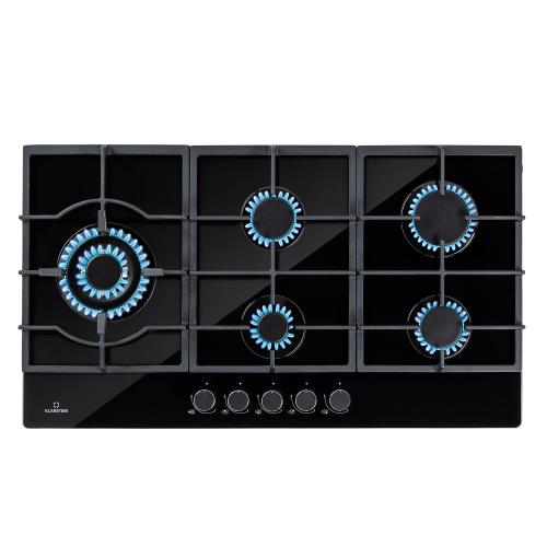 Klarstein Ignito Chef Edition, płyta gazowa, 5 palników typu Sabaf, szkło ceramiczne